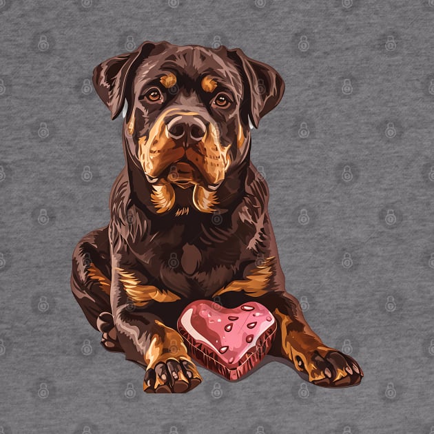 Valentine Rottweiler Shaped Chocolate by Chromatic Fusion Studio